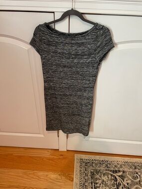 Ann Taylor Loft Women's Heather Gray Short Sleeve Knit Dress